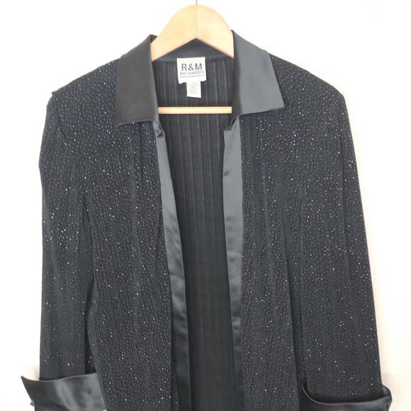 R&M Richards Evening Dress Jacket Shimmery Collared - Picture 2 of 10